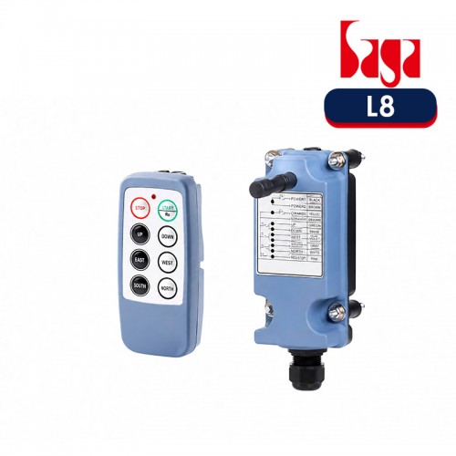 ریموت کنترل جرثقیل ساگا مدل L8 (۶ کلید تک سرعت با استاپ اضطراری)